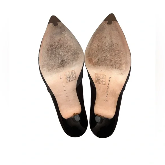 Elie Tahari Leather Suede Brown Colorblock Pumps Size 7 (37.5) - Picture 4 of 6